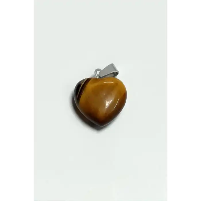 Kaplangözü Kalpli Doğaltaş Kolye Ucu Küçük 1,5 cm