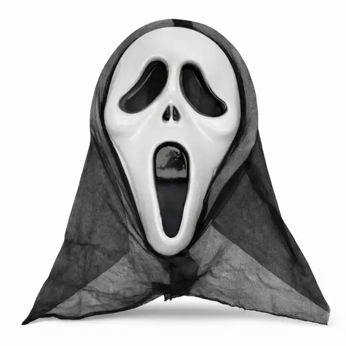 Kapşonlu Çığlık Maskesi Scream Maskesi - Hayalet Maskesi 33x21 cm