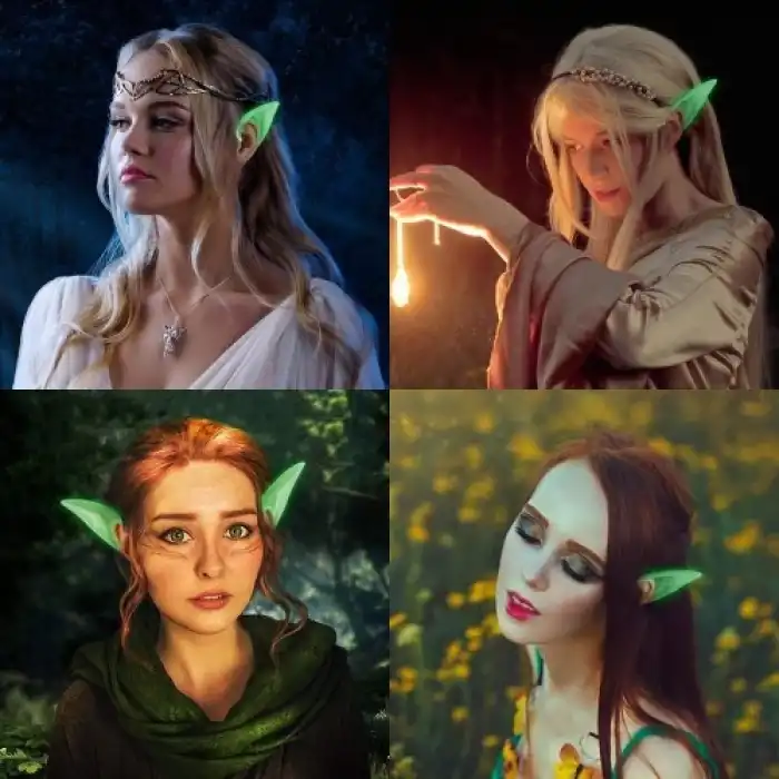 Karanlıkta Yanan Fosforlu Lateks Elf Kulağı - 1 Çift