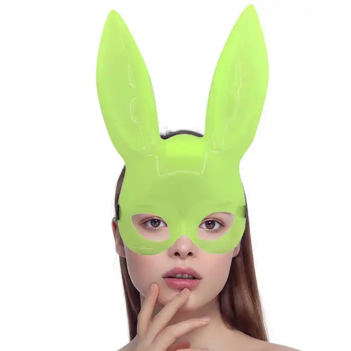 Karanlıkta Yanan Glow Floresan Tavşan Maskesi