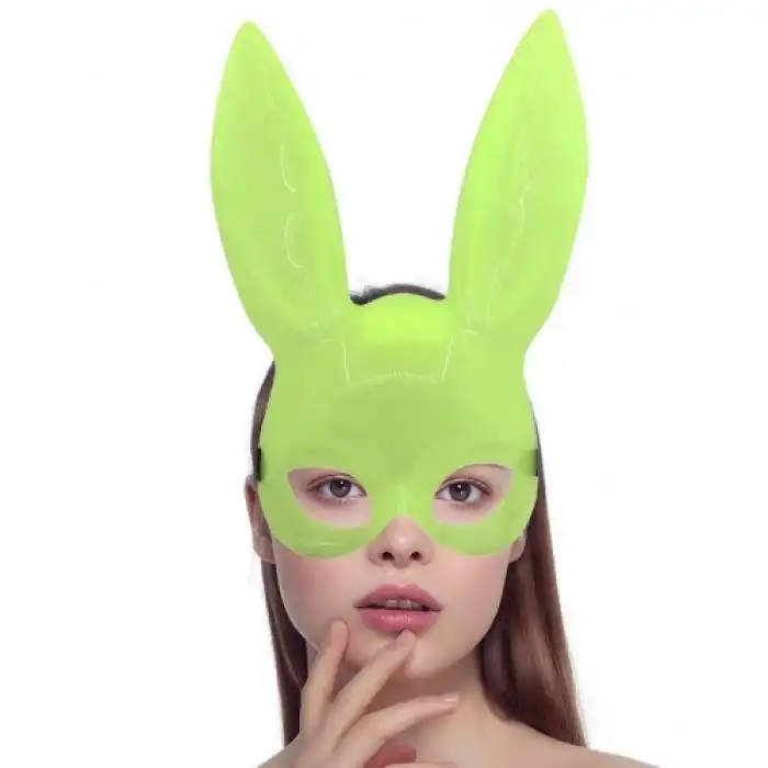 Karanlıkta Yanan Glow Floresan Tavşan Maskesi