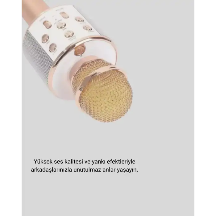 Karaoke Mikrofonu Bluetooth Usb Aux Girişli Yankı Efektli