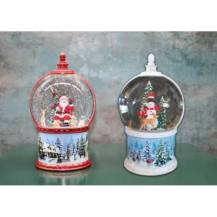 Kardan Adam Ve Noel Babalı Işıklı Müzikli Kar Küresi