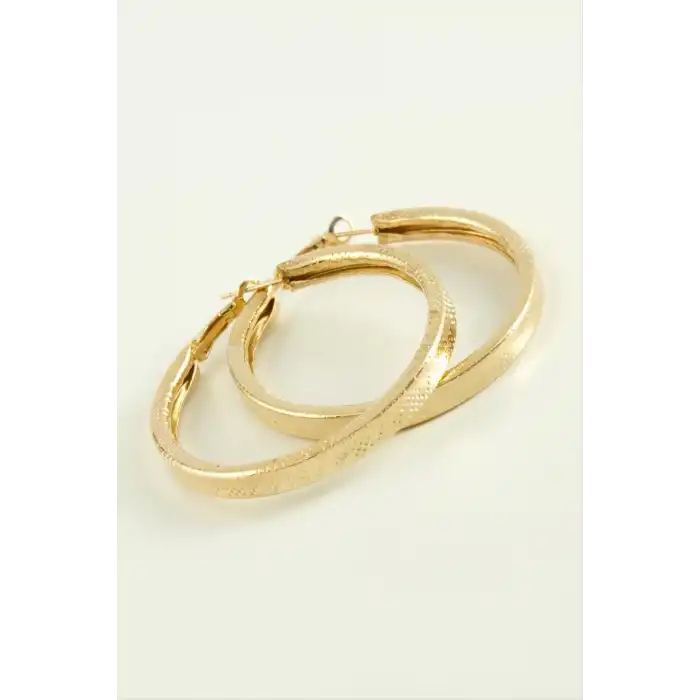Kare Noktalı Halka Küpe 4,5 cm