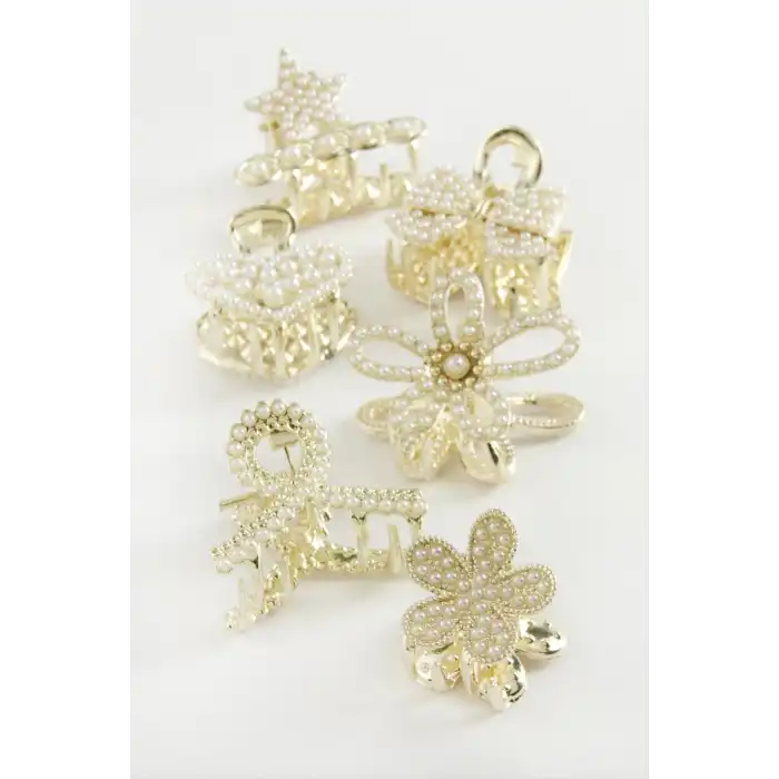 Karışık İnci Metal Mandal Toka 2,5 cm