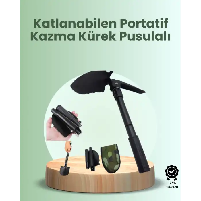 Katlanabilir Kazma ve Kürek Seti – Sağlam Alaşımlı Çelik Gövde
