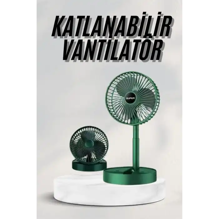 Katlanabilir Teleskopik Şarjlı Fan Masaüstü Soğutucu Vantilatör
