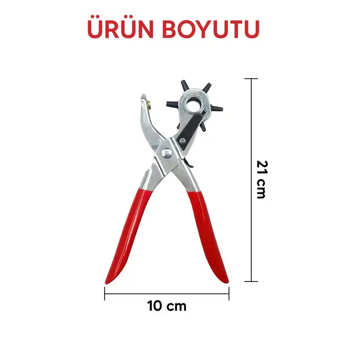 6 Başlıklı Döner Kemer Delme Aleti Metal Delik Açıcı Pense, Deri Kanvas Kemer Delme Makinesi