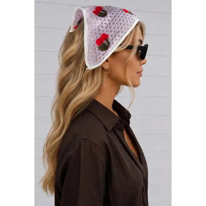 Kiraz Örme Bohem Bandana