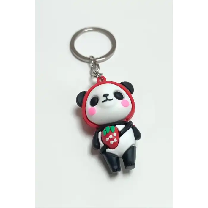 Kırmızı Başlıklı Panda Silikon Anahtarlık