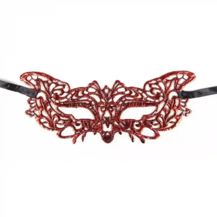 Kırmızı Dantel Masquerade Maskesi 9 No
