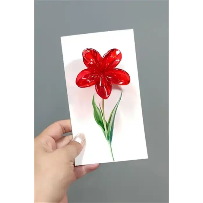 Kırmızı Lotus Toka 6 cm (Kartsız)