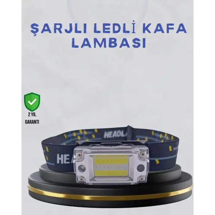 Kompakt LED Kafs Feneri USB Şarjlı Manyetik 2 Işık Modlu 215 Lümen
