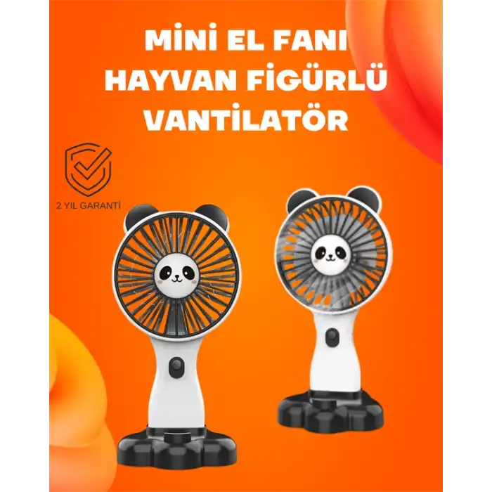 Kompakt Tasarımlı USB Şarjlı Mini Fan – Hayvan Figürlü Vantilatör