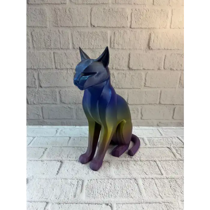 Koyu Rainbow Kedi Biblo Modern Salon ve Raf Dekoru