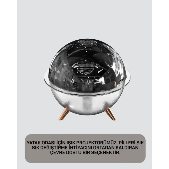 Kozmik Işık Efektli Projeksiyonlu Nemlendirici Gece Işığı