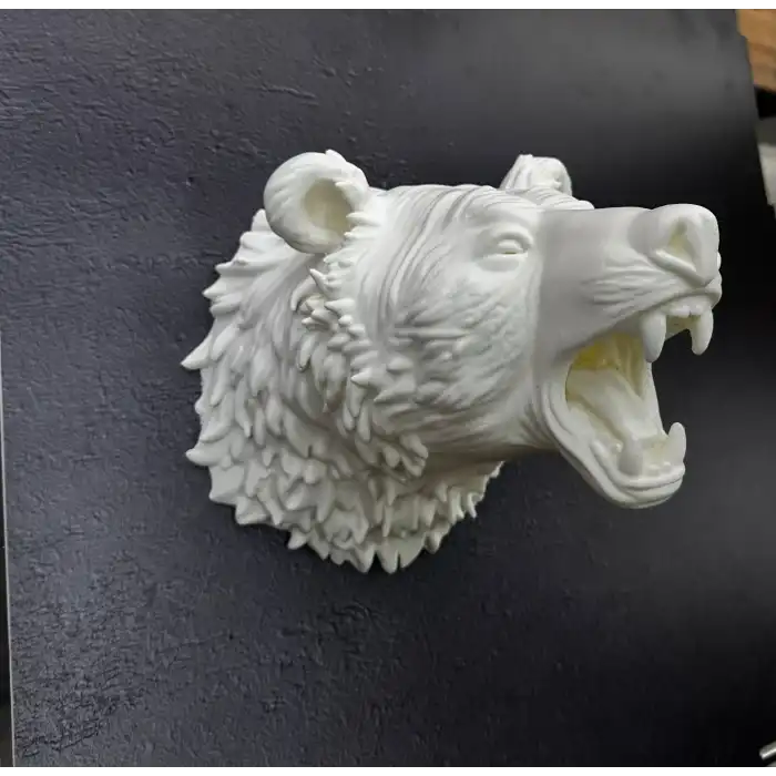 Krem Ayı Figürü Duvar Süsü Asılabilir Hediyelik Dekoratif 25x19 cm