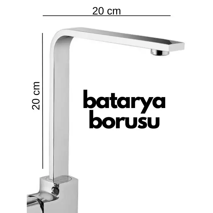 Krom Mutfak Evye Batarya İçin Köşeli Su Borusu Paslanmaz ve Eca Uyumlu 20x20