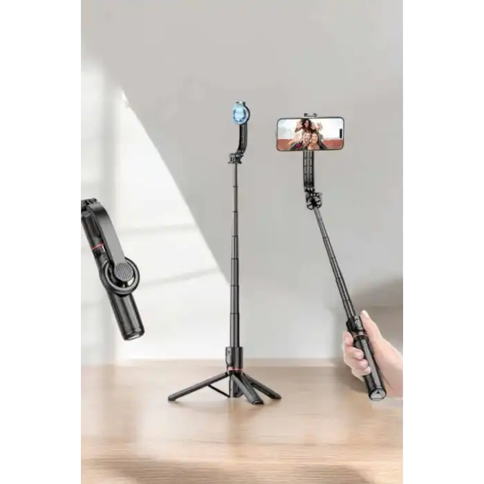 Kumandalı Tripod Telefon Tutucu Selfie Çubuğu 360 Derece Dönebilen
