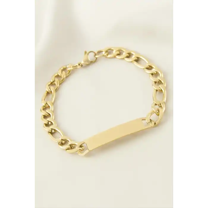 Künye Çelik Bileklik (İsim Yazılabilir) 4 cm