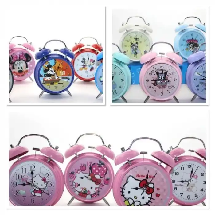 Kuromi, Hello Kitty, Mickey Mouse Masa Üstü Çalar Saat