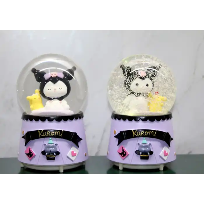 Kuromi Işıklı Müzikli Kar Küresi Orta Boy Model 2