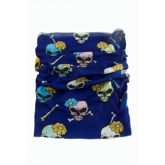 Kuru Kafa Çiçek Desenli Baff Boyunluk