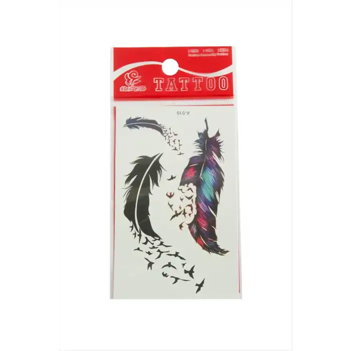 Kuş Tüy Tattoo Dövme Sticker