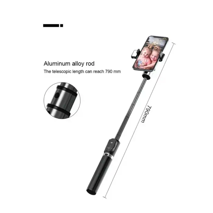 Led Işıklı Selfie Çubuğu Bluetooth Kumandalı Kablosuz Tripot Selfie Monopod Selfie Stick (Pembe)