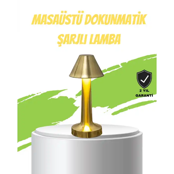 LED Masa Lambası 3 Renk Ayarlı Şarjlı Kablosuz Modern Tasarım