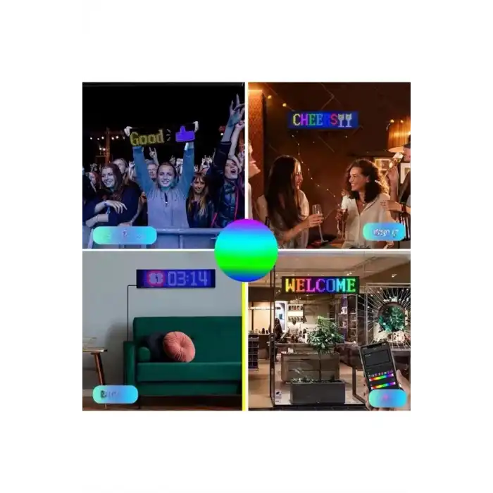 Led Matrix Bluetooth Bağlantılı Araç Camına Uygun Pixsel Görünümlü 16X96 pixel