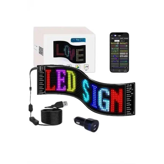 LED Matrix Panel RGB Ekran Kumandalı  Araç Camına Uygun