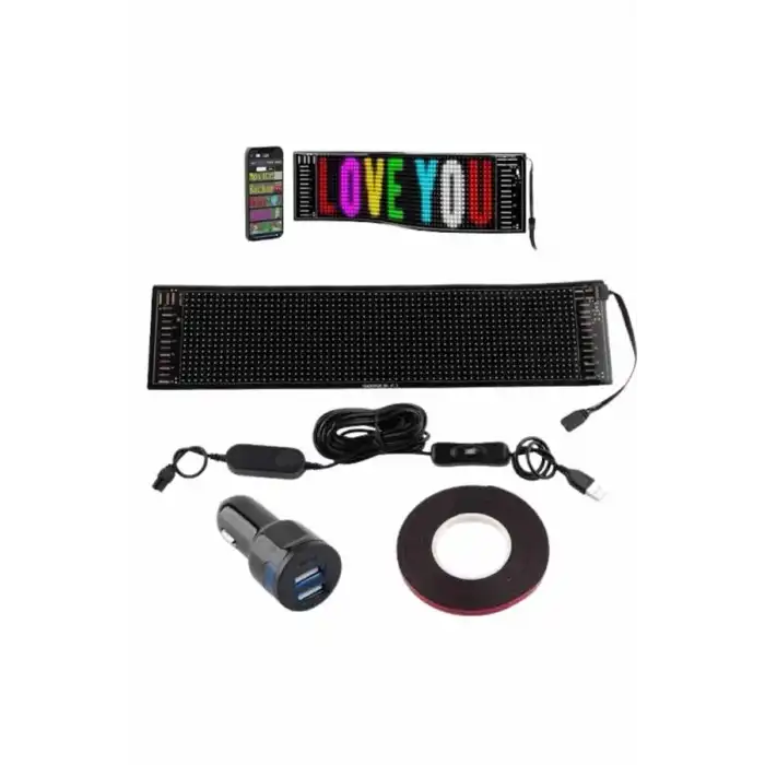 LED Matrix Panel RGB Ekran Kumandalı  Araç Camına Uygun