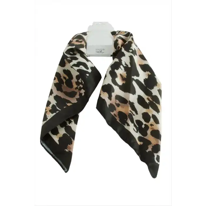 Leopar Desenli Zr Saten Fular 50*50 cm