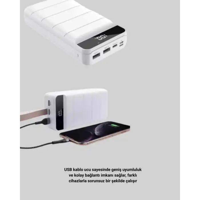 Lightning ve Type-C Girişli 50000mAh Powerbank