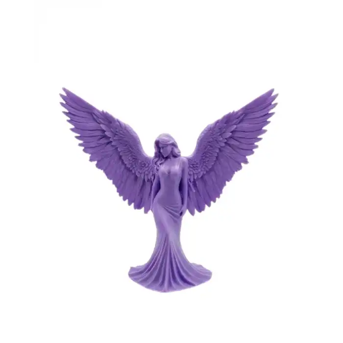 Lila Melek Biblo 3D Dekoratif Angel Figür Ev Aksesuarı