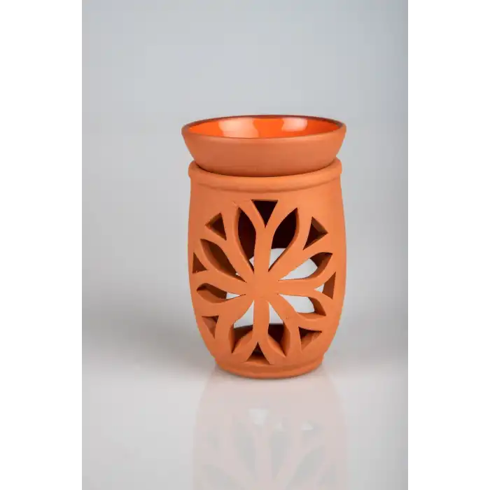 Lotus Çiçeği  El Yapımı Çömlek Buhurdanlık Tütsülük (336336)