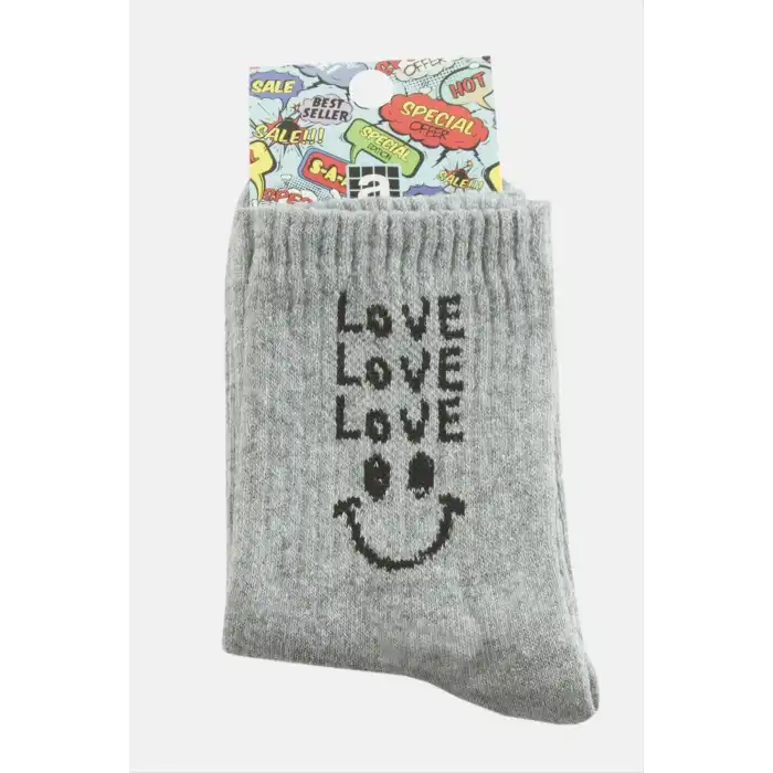 Love Yazılı Kolej Çorap 8*28