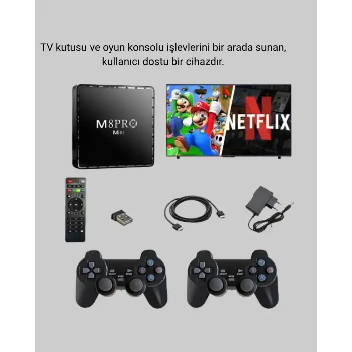 M8Pro Mini 2 10K Android TV Box – Oyun Konsolu ve Akıllı Medya Merkezi