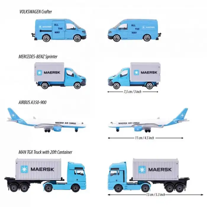 Majorette Maersk Temalı Lojistik 4lü Koleksiyon Paketi