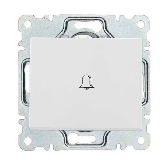 Beyaz Zil Butonu Light Çerçevesiz - Priz ve Anahtar İçin Uyumlu Çerçeve