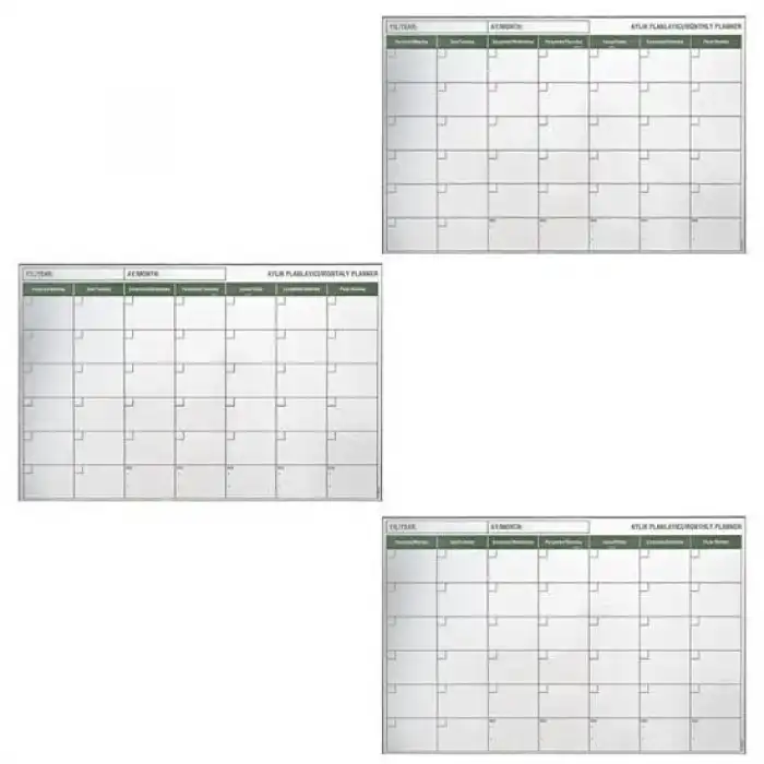 Manyetik Yapışkanlı Bir Aylık Program Planlayıcı Takvim 85x56 Cm