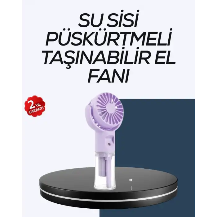 Masaüstü ve Elde Kullanıma Uygun Su Buharlı Şarjlı Fan