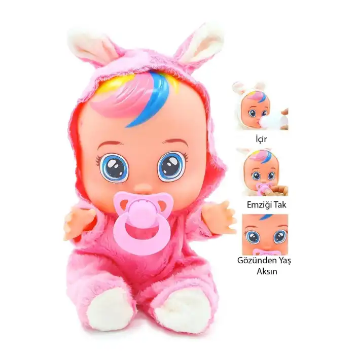 Pembe Renk Ağlayan Ve Konuşan Et Bebek İSTEKLİ İNTERAKTİF BEBEK