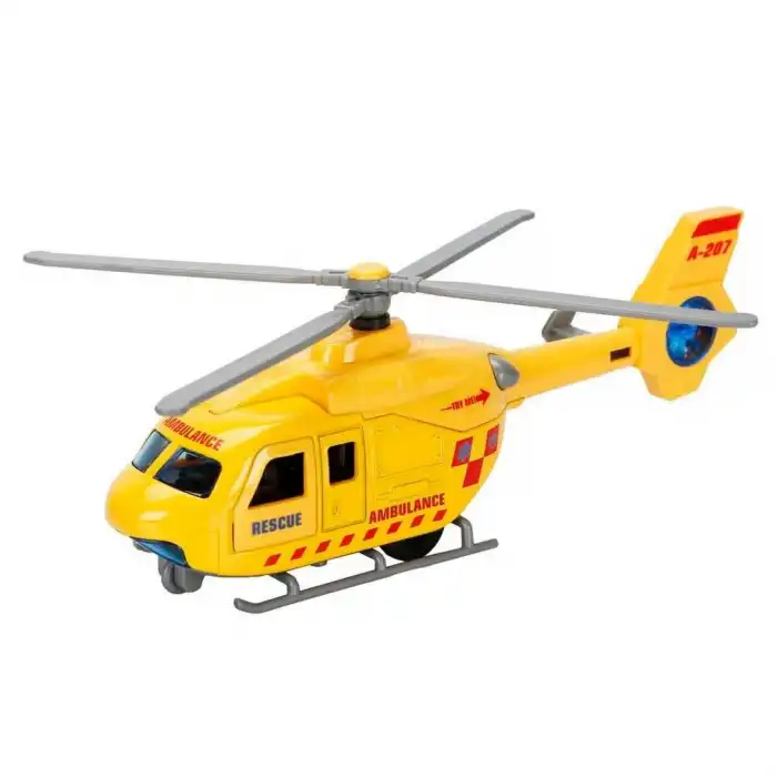 Maxx Wheels Sesli ve Işıklı Çek Bırak Die Cast Helikopter