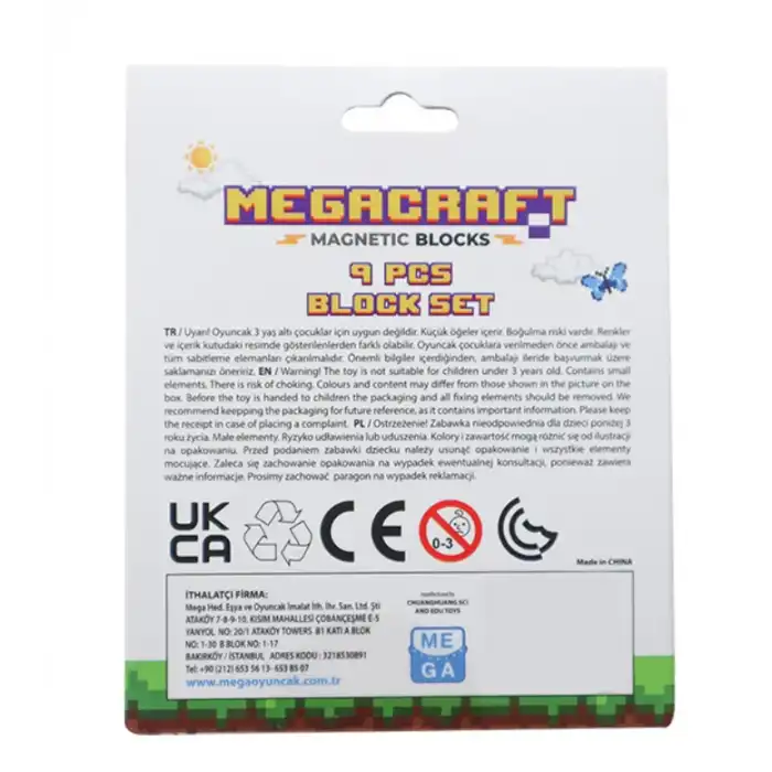 Megacraft 9 Parça Çiçekli Yaprak Çimen Blok
