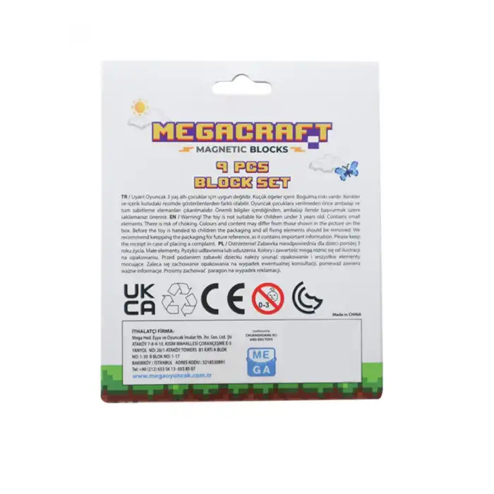 Megacraft 9 Parça Gri Taş Blok