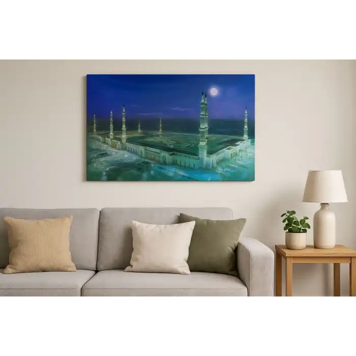 Mescid-i Nebevi Duvar Tablosu Resmi - İslami Hediye Seçeneği 40x60 cm