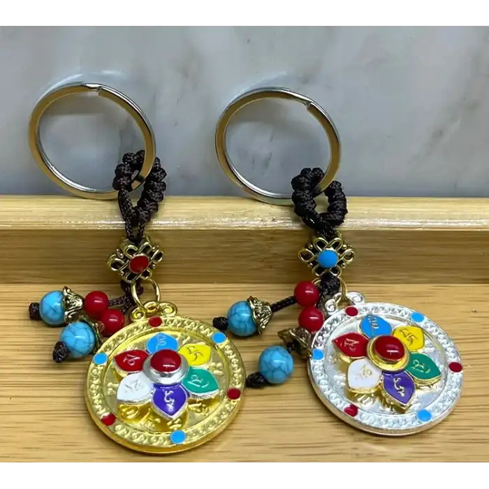 Metal Lotus Tılsımlı Şans Anahtarlık