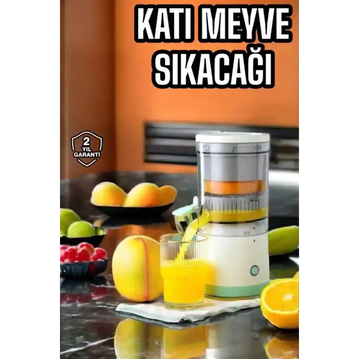 Meyve Sıkacağı Usb Şarjlı Taşınabilir Çift Bıçaklı Güvenlik Kilidi